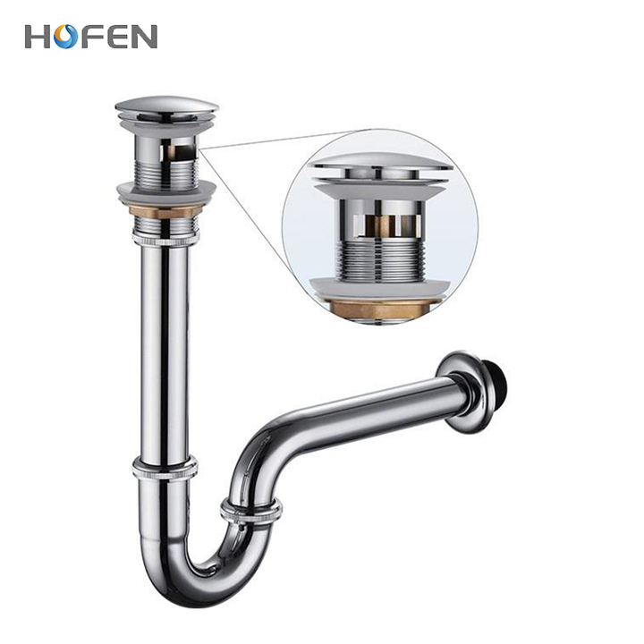 Modern G1-1/4' Bottle P Trap Wholesale Chrome Plated Brass P Drain Pipe for Bathroom Lavatory Use for Basin Waste