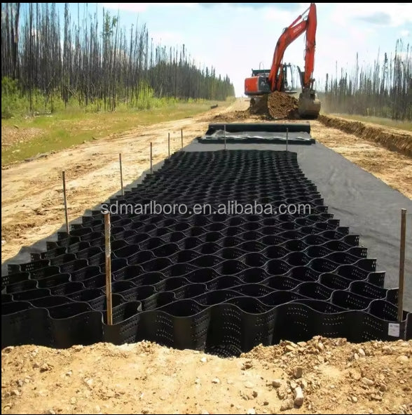 Durable PP HDPE Geocells Eco-Friendly Outdoor Retaining Walls Road Driveways Slope Protection 3D Model Design Solution