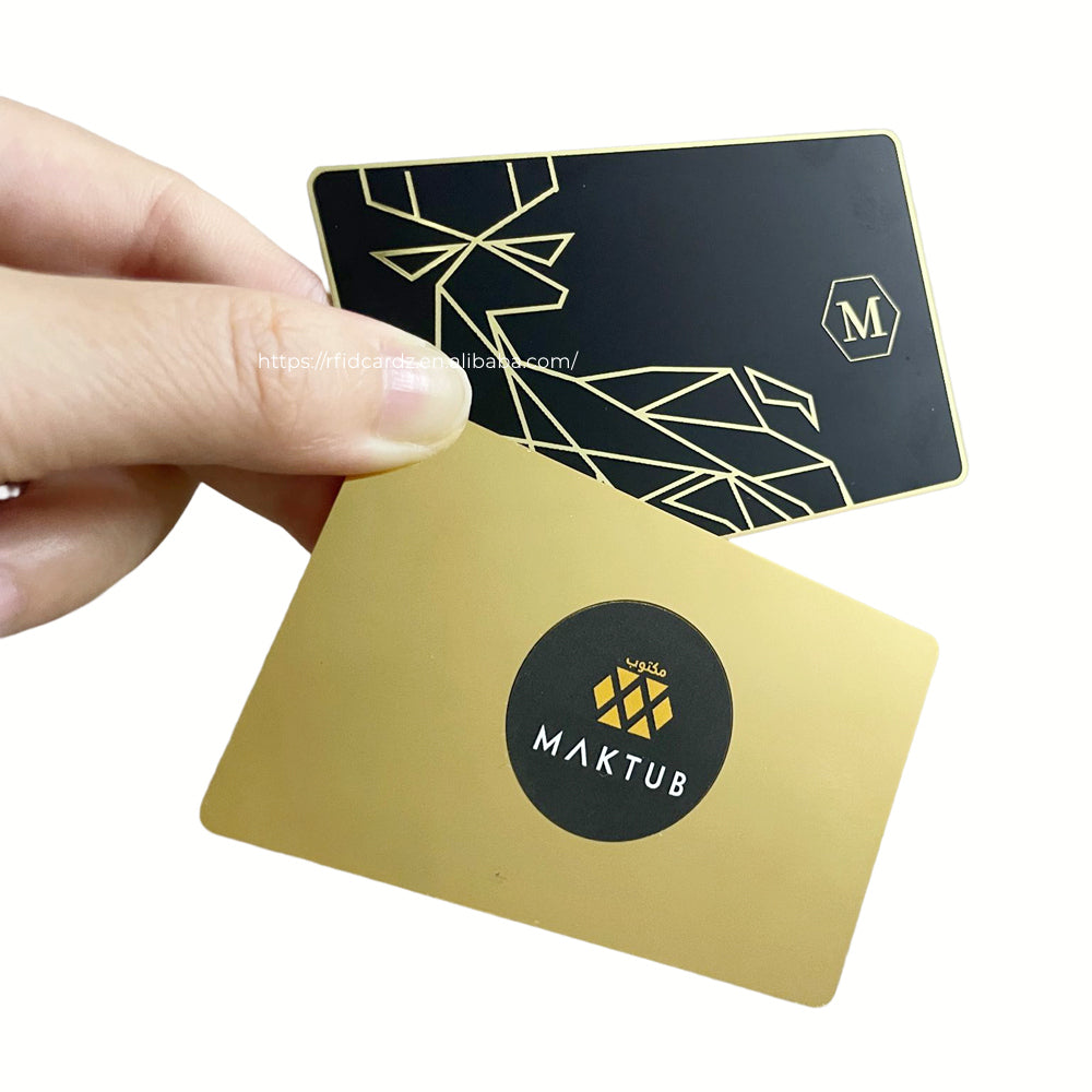 Luxury metal 24k gold card nfc social media marketing cards eos fitness gym membership contactless business card with Package