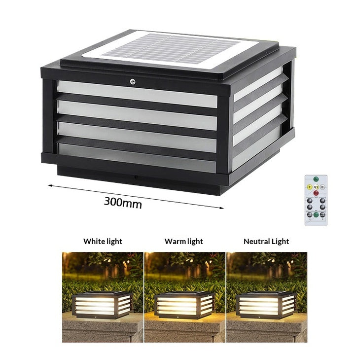 Solar Fence Light Outdoor Easy-to-Install Waterproof Solar Post Cap Light Outdoor Solar Pillar Lights for Main Gate Decoration
