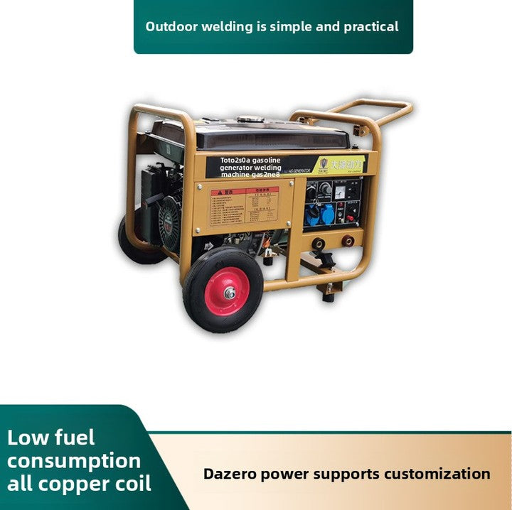 Industrial Grade Small Volume Mobile Fast High Efficiency 250A 7kw Gasoline Electric Welding Machine for Outdoor Engineering