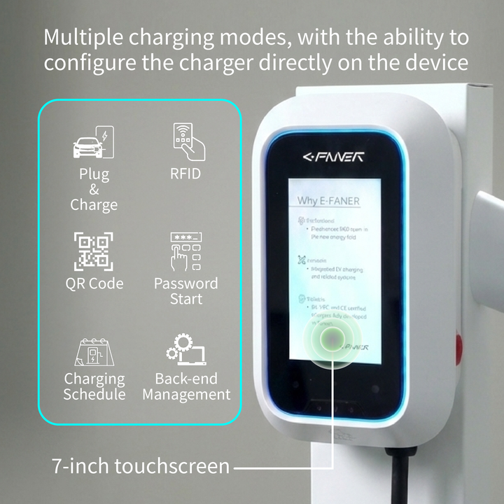 Taiwan Brand UNI PLUS J1772 Level 2 Charging Station Wall-Mount Or Optional Pedestal EV Charger 32A 50A 7kW 11kW
