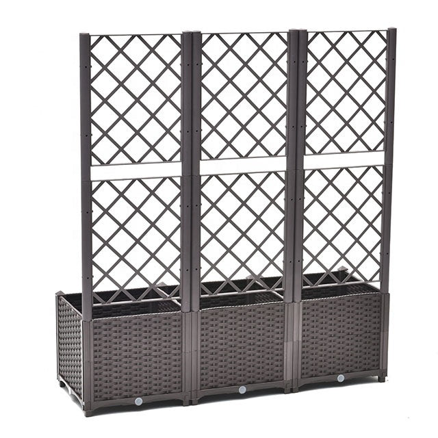 Plastic Raised Garden Bed Planter Box with Trellis