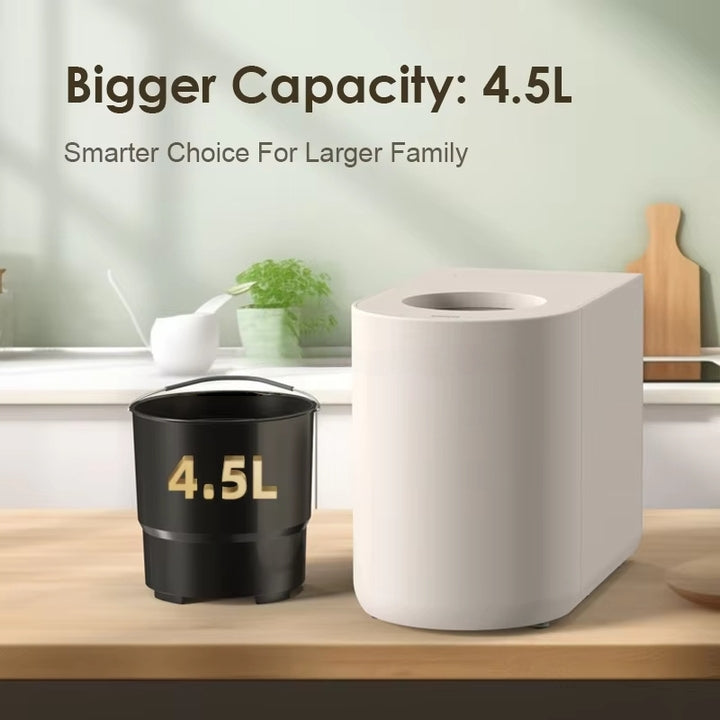 Smart Composting Machine 4.5L 35dB Low Noise Kitchen Garbage Processor Cycler Fertilizer Maker with Magnetic Cover