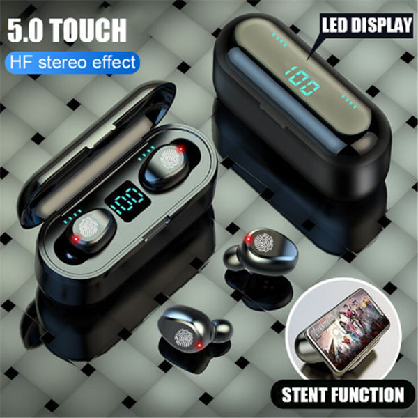 F9 2000mAh Power Bank LED Display Charging Case Waterproof Headphones Pods True Stereo in Ear Earbuds TWS Wireless Earphone