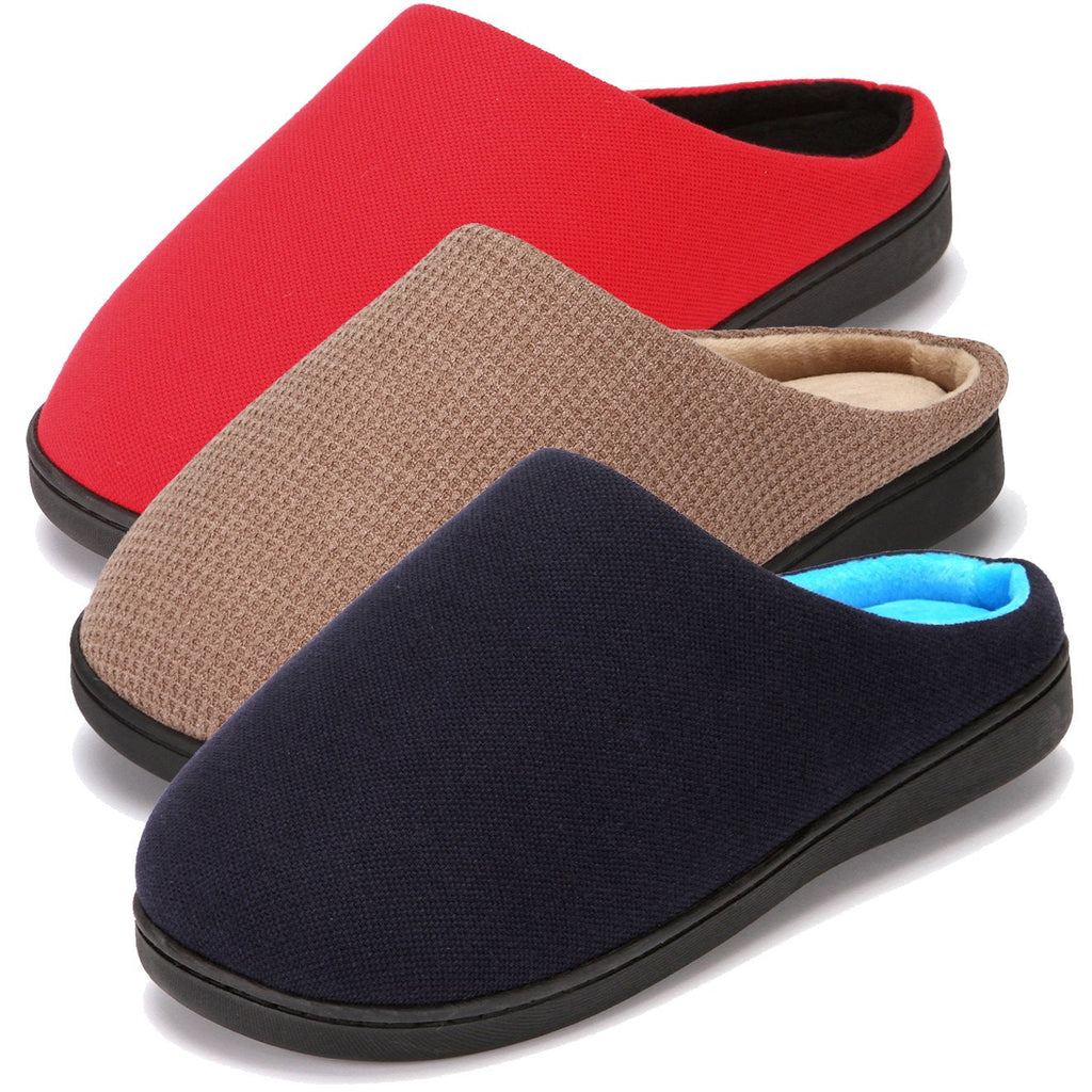 high quality memory foam two tone coral fleece lined clog scuff house shoes indoor outdoor winter shoes women men slippers