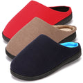 high quality memory foam two tone coral fleece lined clog scuff house shoes indoor outdoor winter shoes women men slippers
