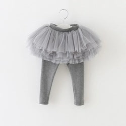 2022 Girls Gradient Color Fluffy Tutu Skirt Trousers Baby Skirt 6 Layers Mesh Puffy Tulle Dress Pants for 2-8Y Kids