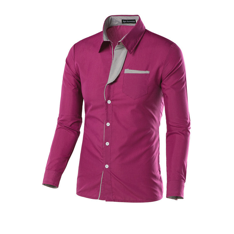 enerup wholesale new design camisa masculina long sleeve mens korean slim formal casual male dress shirt