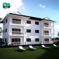 Three-Storey Fast Building Prefab Steel Structure House Waterproof Cement and for Econel Panel for Villa for Sale