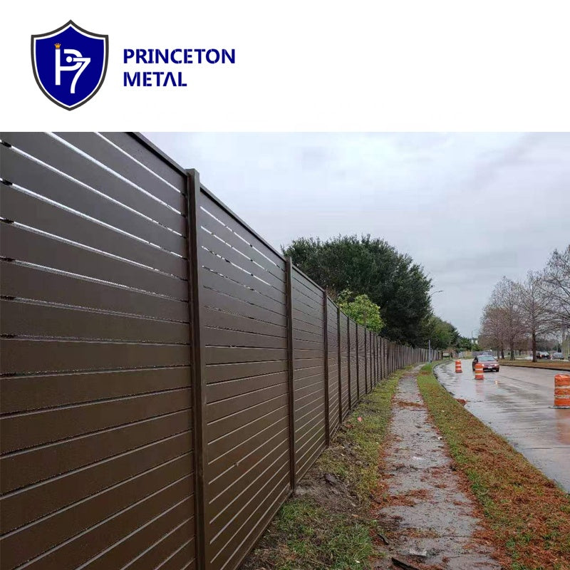 Heavy duty aluminum horizontal slat fencing screen metal garden slat fence panel