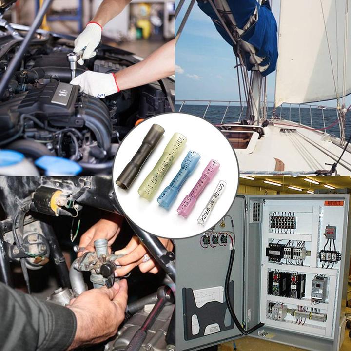 DINGYUAN Heat Shrink Butt Connectors Terminals Waterproof Wire Connector Marine Auto Electrical Terminals Crimp Splice Connector
