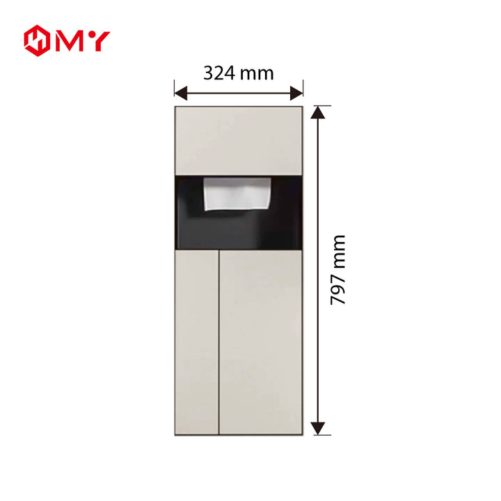 Multi-Functional Hidden Modern Corner Stainless Steel All-in-one Toilet Paper Toilet Brush Holder Trash Can Wall Recessed Niche