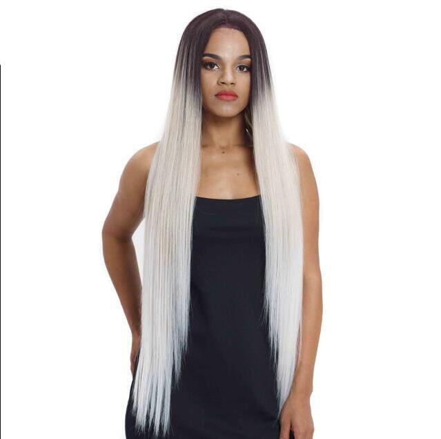 natural hair wigs for black women straight synthetic lace front hair 38 inch ombre lace front wig cosplay blonde lace front wig