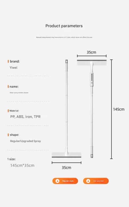 Jesun Window Cleaner Double-sided Household Glass Cleaner Handheld Tool Plastic Squeegee Window Wiper Cleaning