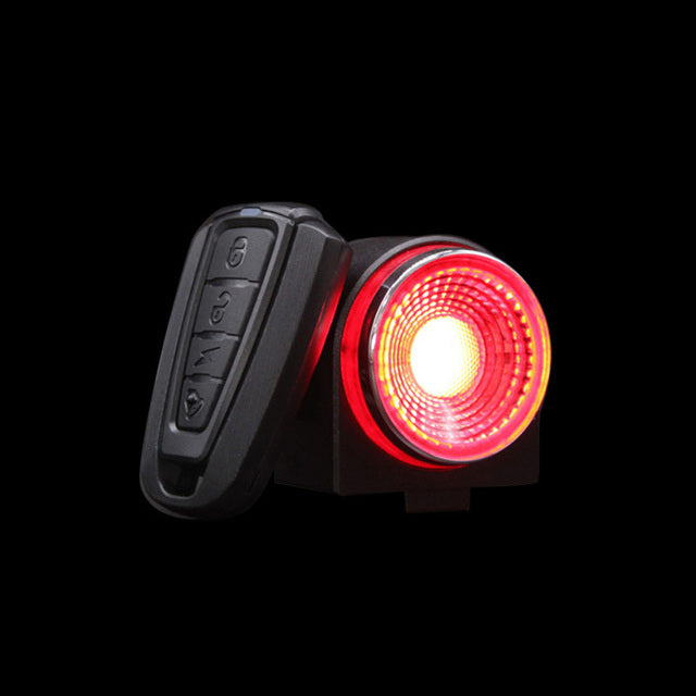 Multifunctional USB Bicycle Tail Light Remote Control Smart Bike Alarm Lock LED Light Source PC Material Rear Mount