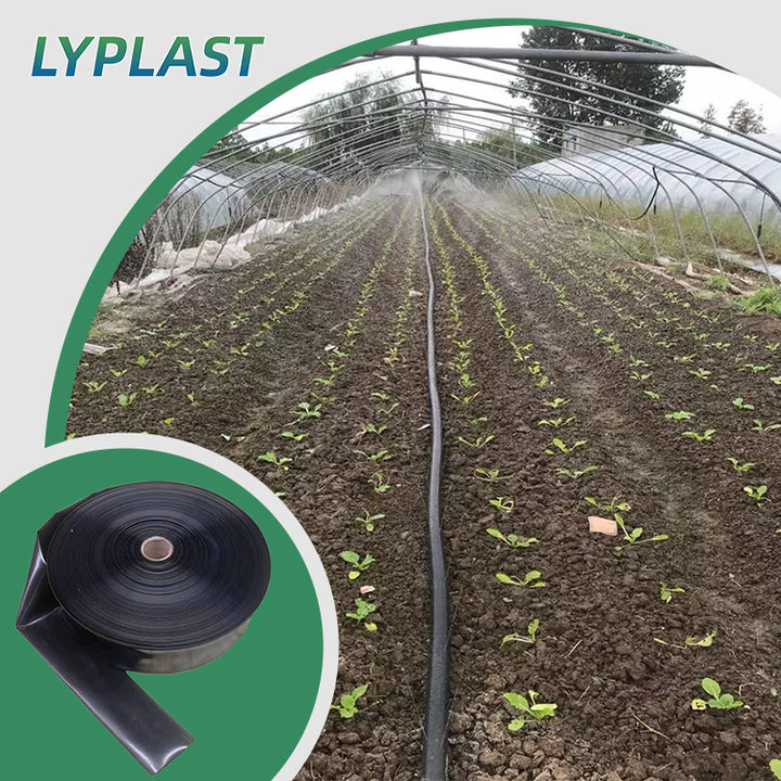 LYPLAST Plastic Rain Simulation Hose 32mm 0.2mm Spray Radius Black 100m-Gentle Watering for Seedlings