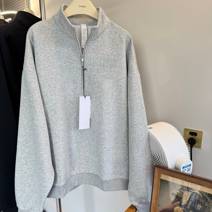 Half Zip Stand Collar Women's Autumn/Spring/Summer Winter Sports Hoodie Loose Fit Fleece Shorts Set 3D Breathable Antibacterial