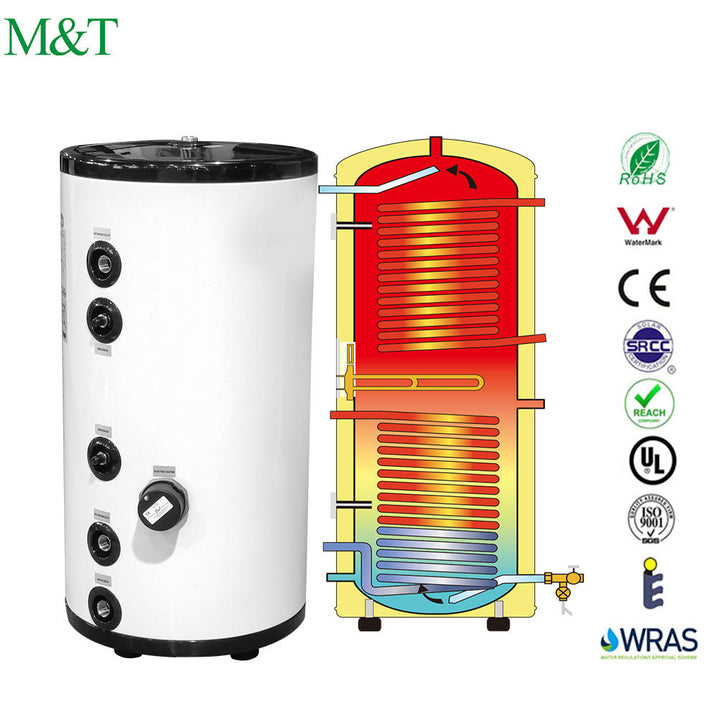 M&T Electric Air Source Heat Pump Water Tank 100L-200L Stainless Steel for Hotel Use