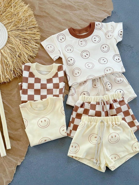 Summer Baby Boy and Girls Clothing Set Printing New Fashion Infant Clothes Sport Baby Suit T-shirt and Shorts Two-piece Set Lbc