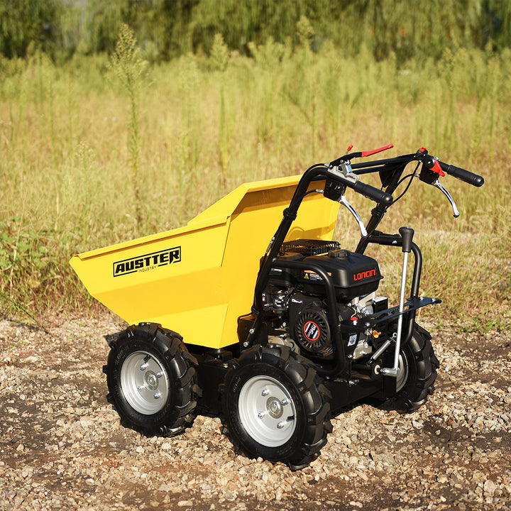 AUSTTER Loading 300Kg Self-propelled 4x4 6.5hp Gas Petrol Engine Powered Truck Mini Dumper Wheel Barrow for Building Site