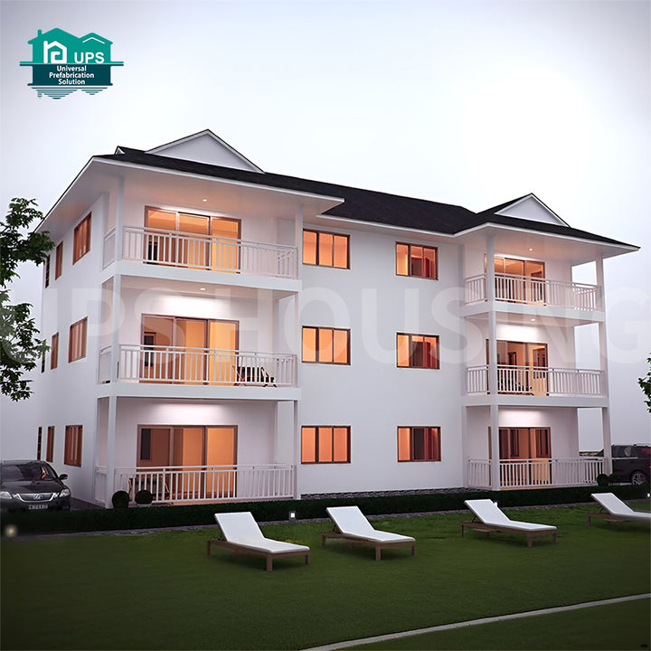 Three-Storey Fast Building Prefab Steel Structure House Waterproof Cement and for Econel Panel for Villa for Sale