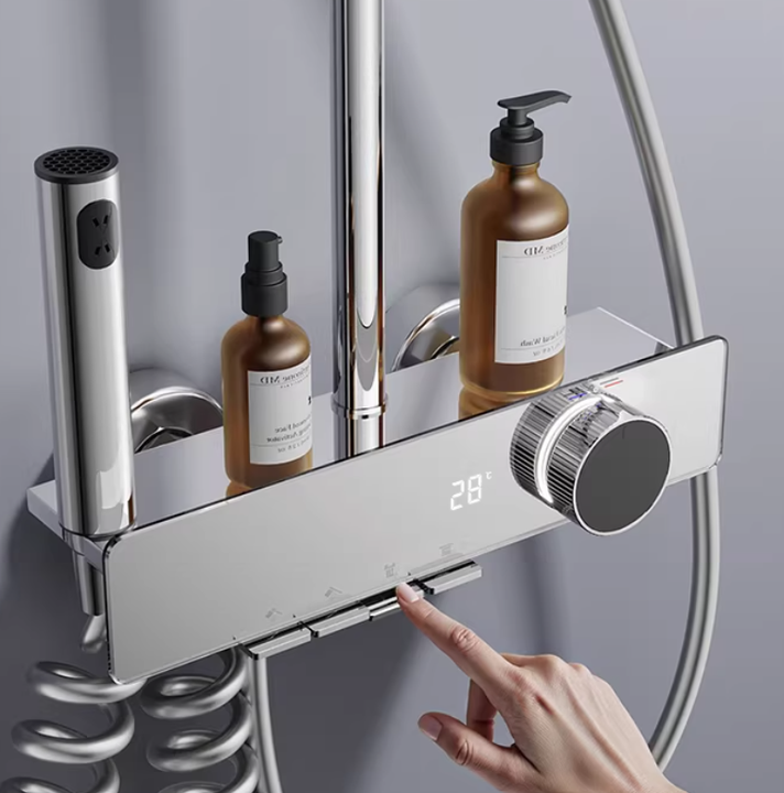 Multifunctional Rain Shower Set Mixer Bath & Shower Faucets Hot and Cold Water Bathroom Piano Shower Set