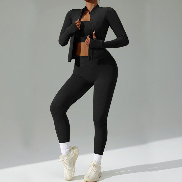 Gym Fitness Sets Women Custom Logo Womens Clothing Workout Yoga Fitness Sets Yoga Suit 3 Piece Sets for Women Sports Suit