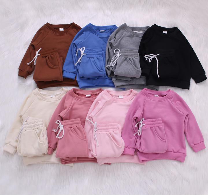 Wholesale Warm Winter Baby Outfit Clothing Set Raglan Sleeve 2pcs Baby Clothing Set Boys