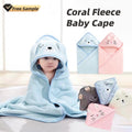 Newborn Cartoon Animal Baby Hooded Super Soft Cloak Bath Towel Kids Bathrobe Absorbent No Shedding Coral Fleece Baby Cape