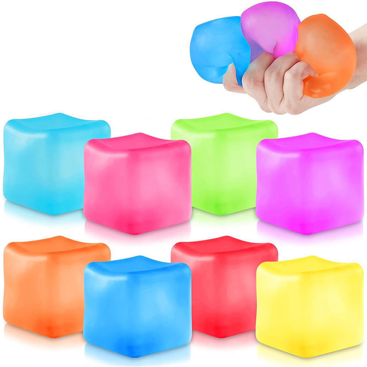 High Quality Custom Calming Sensory Squeeze Balls Wholesale Anxiety Stress Relief Squishy Fidget Gift Boxed Ice Cube Toys