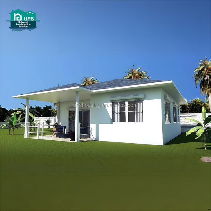 Best-selling Three Bedroom Sandwich Panel Prefabricated Villa Houses with Waterproof Feature and Modern Design for Carport Use