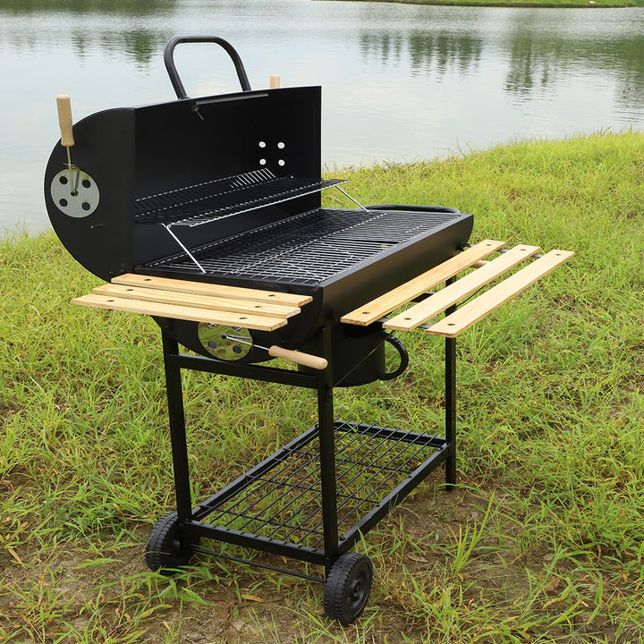Easy to Clean Trolley Smoker Grill Outdoor Durable Collapsible Charcoal Bbq Grill