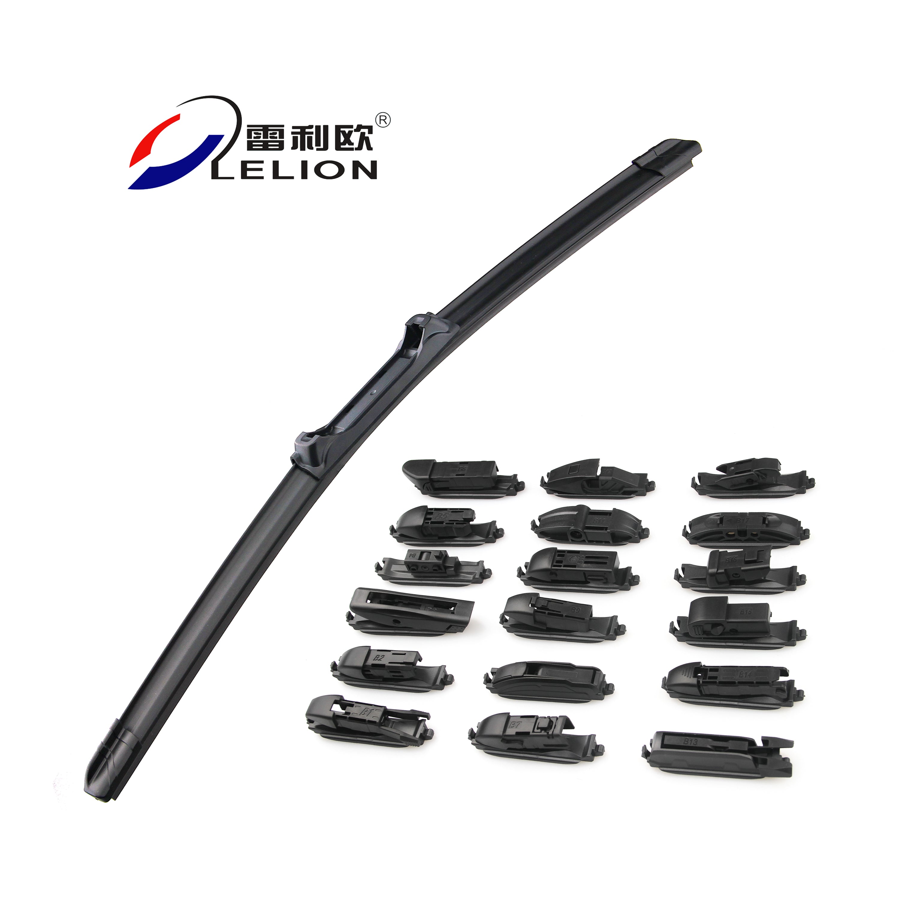 LELION Multi-function Windshield Soft Wiper Blades Replaceable Adapter Windscreen Wiper for Cars 14 to 32 Inch Black Color Box