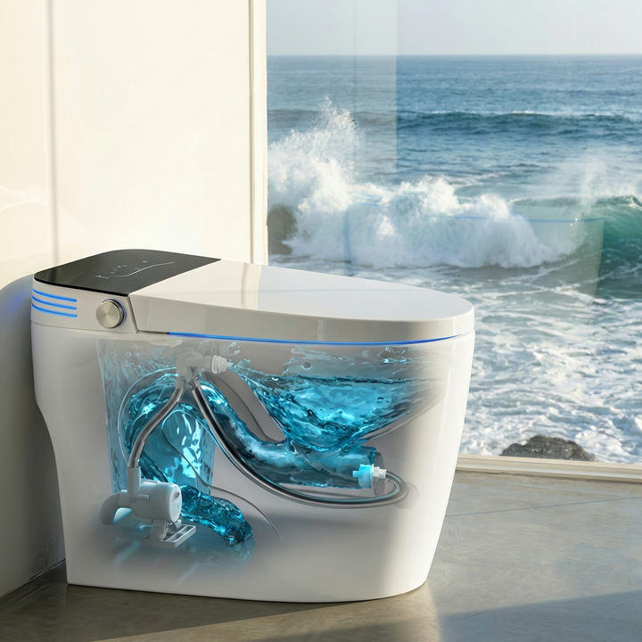 Modern Auto Sensor Flush One Piece Intelligent Bidet Wc Heating Toilet Bowl Automatic Operation Smart Toilet With Remote Control