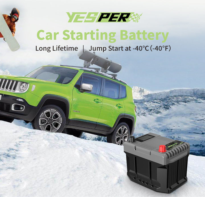 Yesper Battery 12 Volts 35Ah Lithium Starter Battery 1000CA High Performance Automotive Batteries for Cars