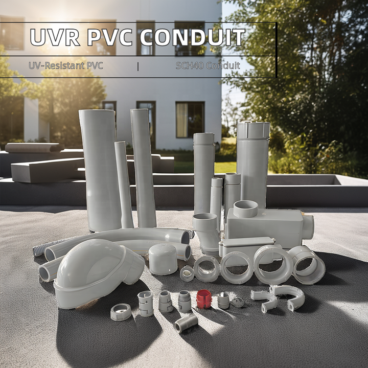 Schedule 40 1/2"-4" Straight PVC Pipe Heavy Duty Sunlight Resistance Non-Metallic Electrical Wiring Conduit Plastic Tube