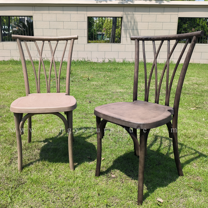 Popular New Design Events Furniture Cross Back Wedding Botanica Resin Willow Chairs for Events Party Banquet Garden Bistro