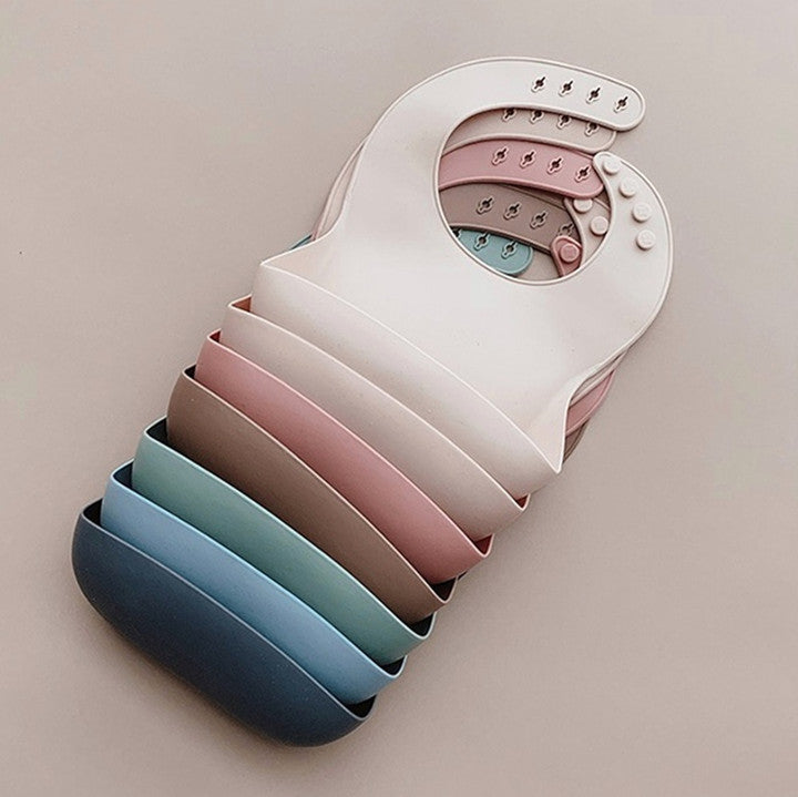 Baberos De Silicona Ajustable Estampados Super Suave Sin BPA Baberos Bebe Impermeables Babero De Silicona