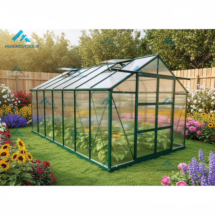 Factory Direct Modern Aluminum Frame Polycarbonate Greenhouse Easily Assembled Rot Proof & Waterproof for Plants