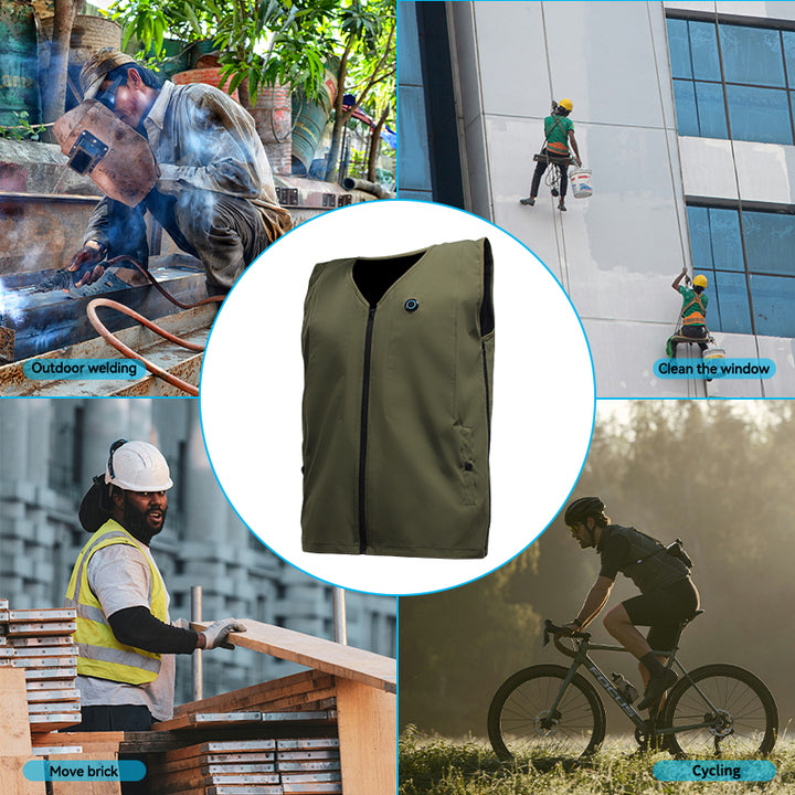 Hot Weather Cooling Vest for Men and Women with Reflective Ice & Pockets Water Body Cooling Waistcoat for Working in Heat
