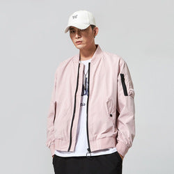 FEIBAI 2022  new version trend spring fall 100% polyester solid color baseball casual top stand collar men's jacket