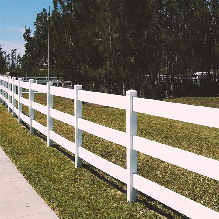 Cattle Vinyl 3 Rails PVC Cow Farm Fencing, Vinyl 3 Rail Horse Paddock Farm Fence Post, PVC Ranch Rail Horse Fences