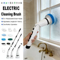 IPX7 Waterproof 8 In1 Long Handled Retractable Cordless Electric Mop Scrubber with Plastic Brush Head for Kitchen & Car Use