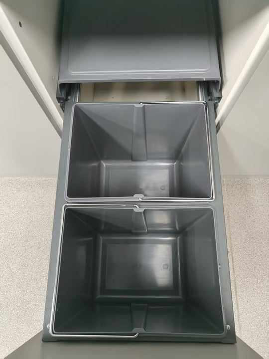 Modern Grey Color Plastic Pull Out Trash Can for Kitchen and Bathroom Small Storage Bucket Garbage Can