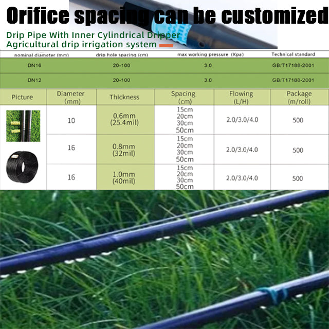 Drip Irrigation System Full Container Export Drip Pipe 16mm Plastic Irrigation Pipe for Other Watering Irrigation