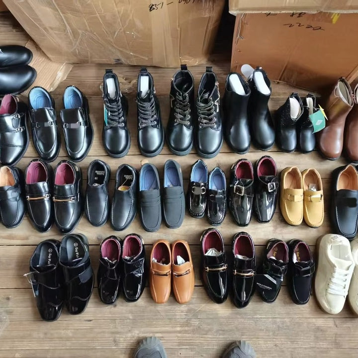 Mixed Children's Leather Shoes Boys' School Shoes Black Single Shoes Boys' Leather Boots in Stock for Wholesale