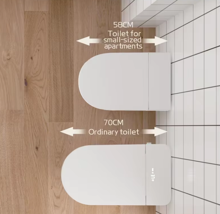P-Trap Wall Hung Smart Toilet With Tank Rimless Sensor Flush Automatic Remote Control WC Lavatory