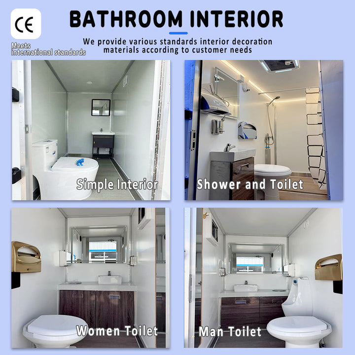 VIP Luxury Steel Portable Public Toilet Cabin Trailer with Bathroom for Outdoor Events and Parks
