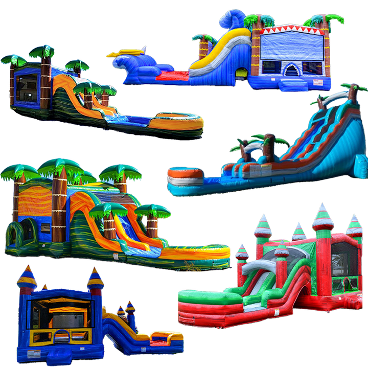 Inflatable Bouncer Combo Water Slide Commercial Outdoor Purple Jumping Castle Playground Carnival Games Kids Bouncy Blow House
